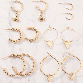 Geometric Limitation/Artificial Jewellery Earring Set at Rs.290